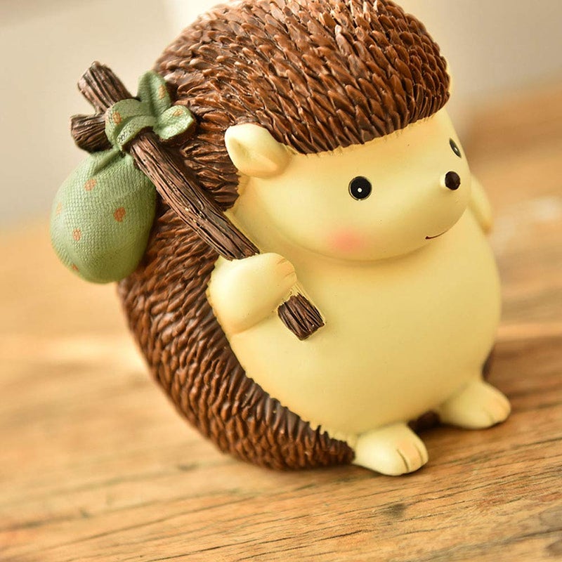 FUYU Cute Hedgehog Resin Animal Piggy Bank Coin Box Money Bank Gifts for Lovers Children, Home Decoration - Image 3